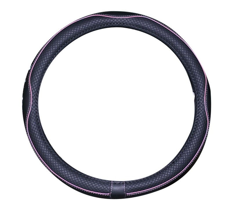 Mayco Bell Large Size Steering Wheel Cover Anti-Slip,Safety,Soft,Breathable,Durable,Full Surround,Comfortable Grip Microfiber Leather (15.5-16 inch, Black Pink) - Image 4